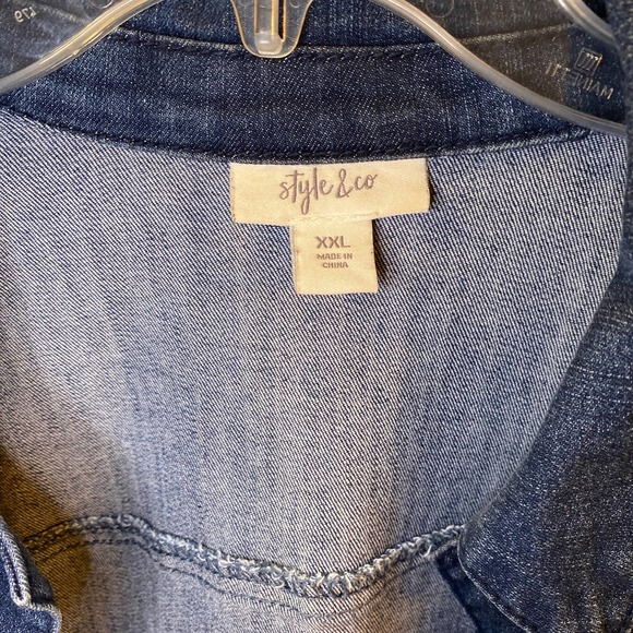 Style & Co Womens Jean Jacket XXL EUC - Picture 2 of 15
